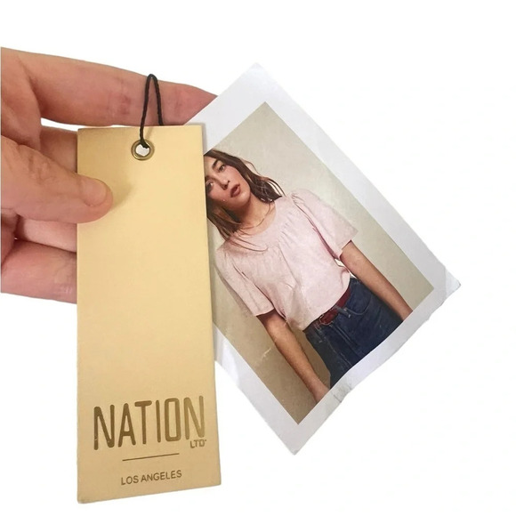 Nation LTD White Voluminous Short sleeve NEW - Picture 5 of 6